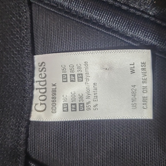 GODDESS Black Lace Underwire Structured Bustier Bra with Detachable Straps - 38C - Picture 8 of 14